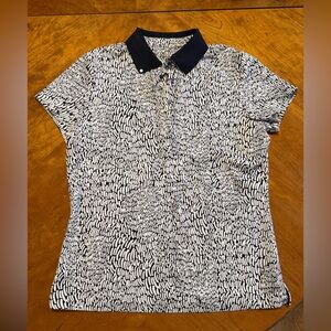 Tail Activewear Black and White Patterned Polo Shirt